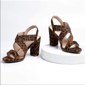 Trary womens cheetah heels
